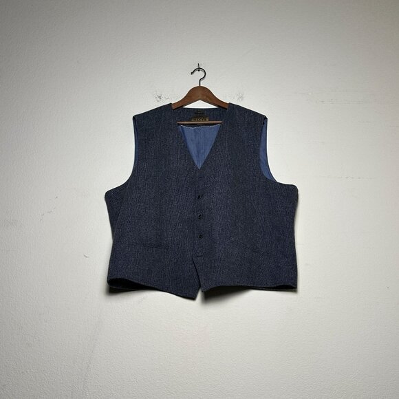 Pronto Uomo Wool Blend Sleeveless Prep Vest Button Up Men 3x Grey Blue Casual - Picture 1 of 12